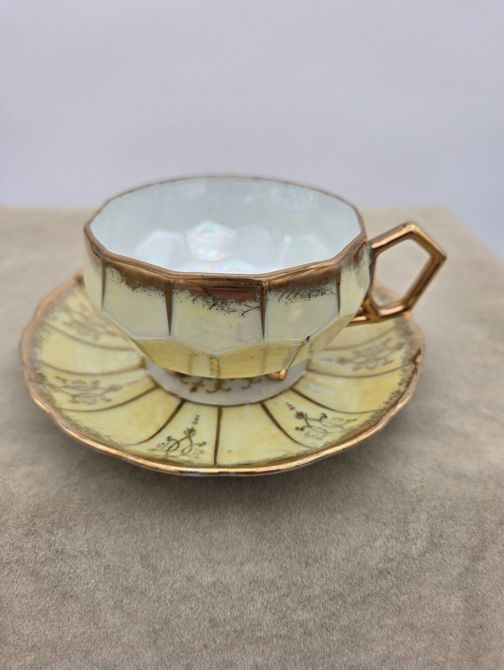 Royal Sealy vintage Royal Gold Teacup and Saucer Gold Yellow